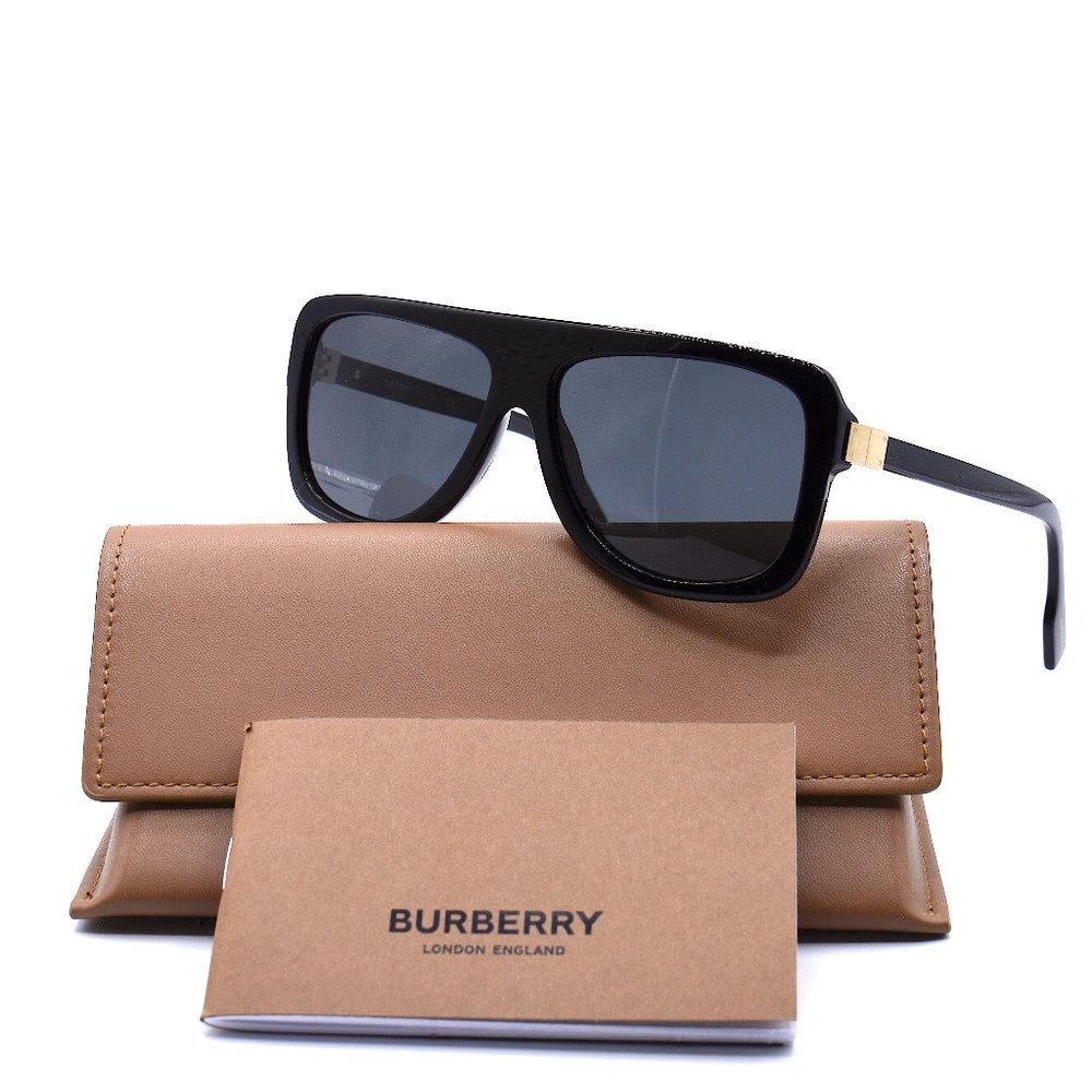 NEW BURBERRY BE4362 3001/87 BLACK GREY LENS AUTHENTIC SUNGLASSES - Picture 2 of 13